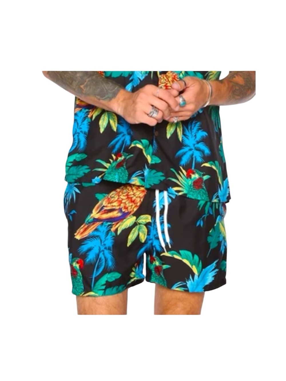 Fashion Nova Men Multi-color Floral Torino Board Shorts NEW